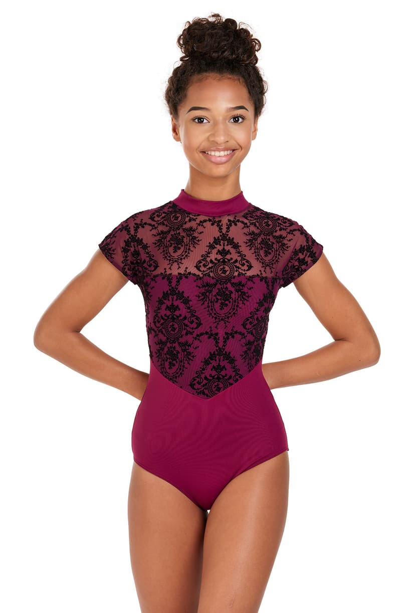 intermezzo 31589 mesh cap sleeve leotard