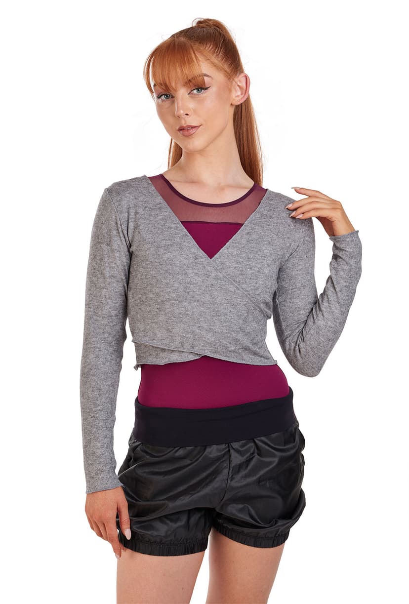 Cropped Soft Jersey Crossover Top 6460 Intermezzo