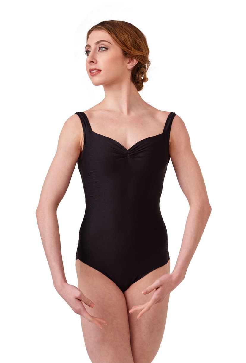 Faustine tank leotard with scoop neck and pinch front Wear Moi
