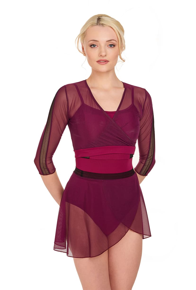 Semi-opaque stretch mesh ballet skir Intermezzo