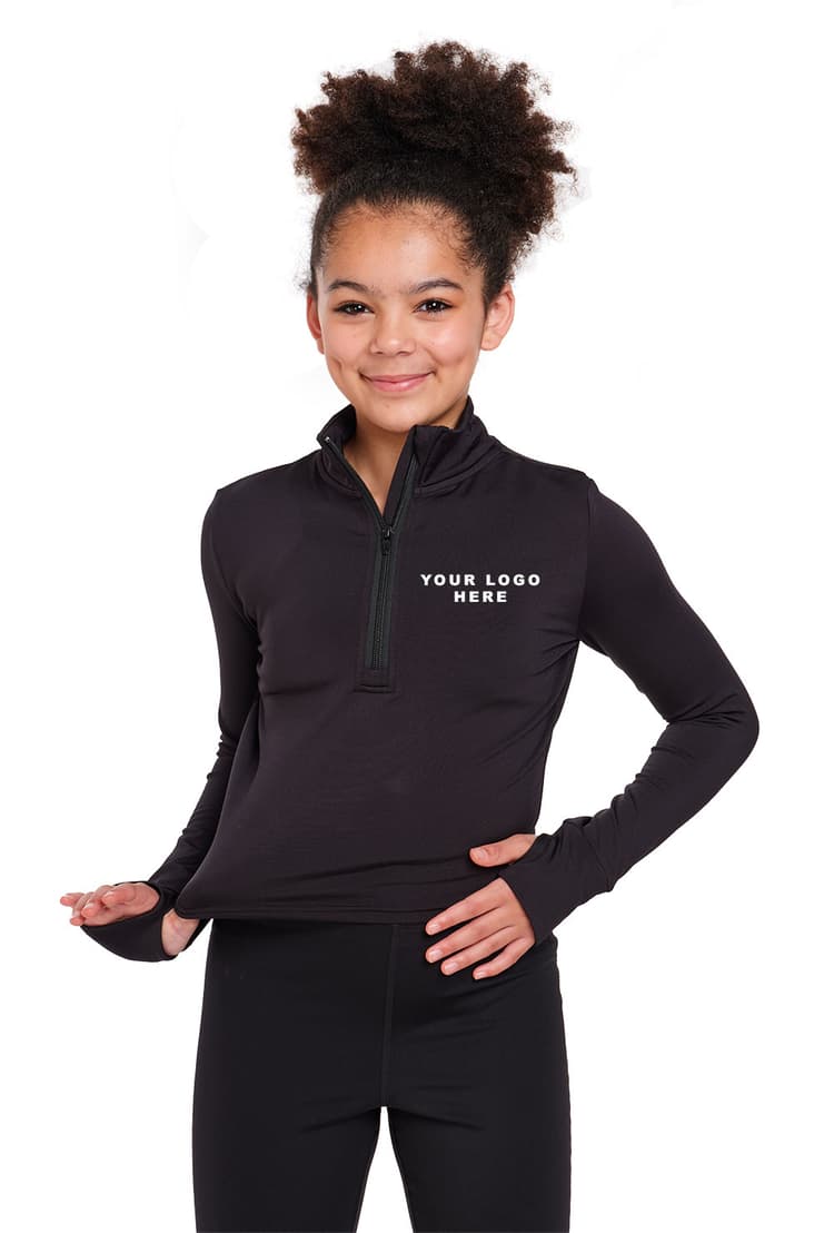 Silky-half-zip-jacket-with-logo-kids-front-2
