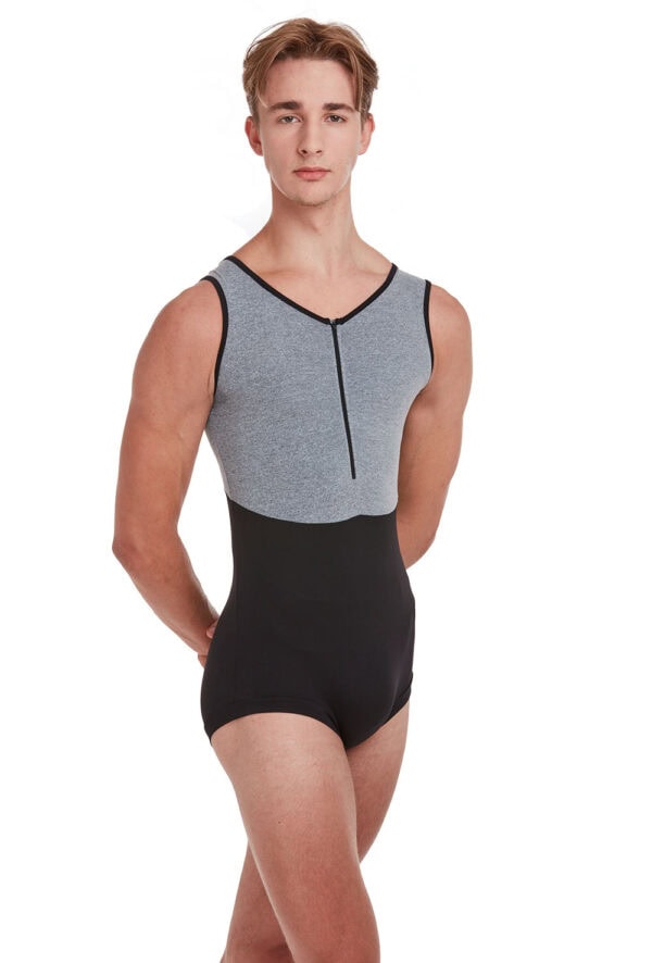 Men's Two Tone Zip Front Leotard