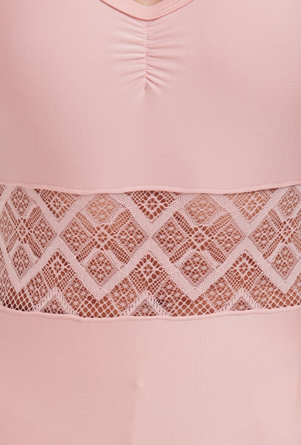 55243168 Camisole Leotard with Lace Midriff Insert