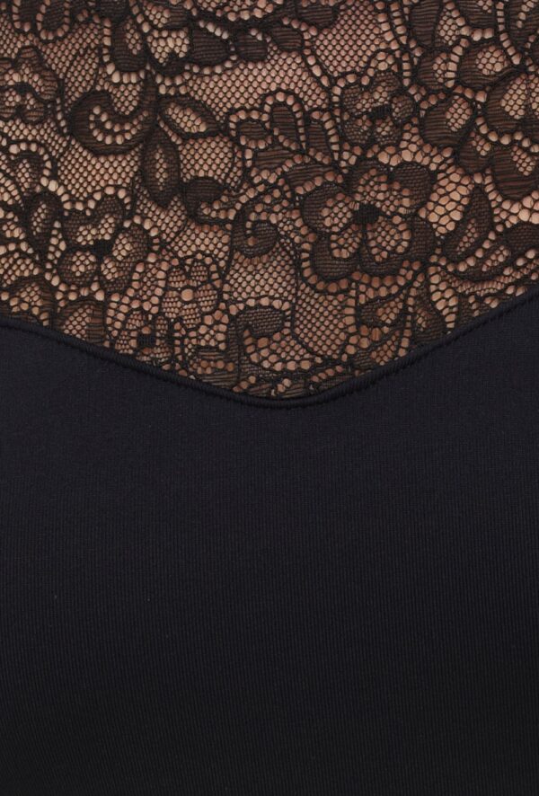 Slash neck lace leotard