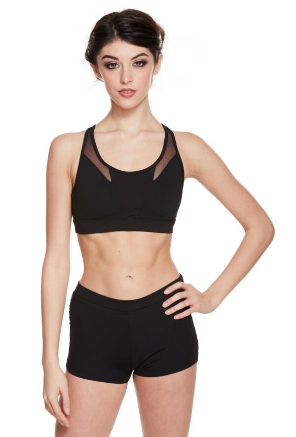 Mesh Panel Strap Crop Top
