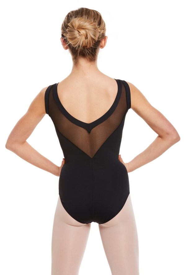 Tank V-neck Mesh Insert Leotard