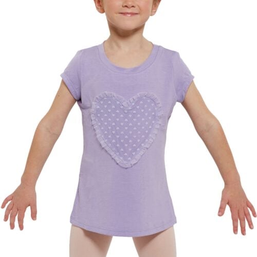 Girls heart mesh tee