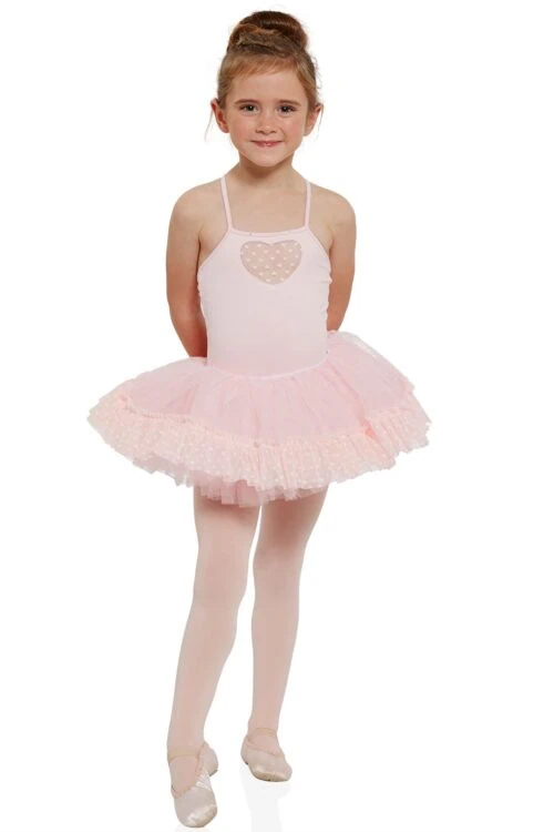 Girls heart mesh ruffle hem tutu skirt
