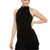 Halter Neck X-back Ruffle Dress