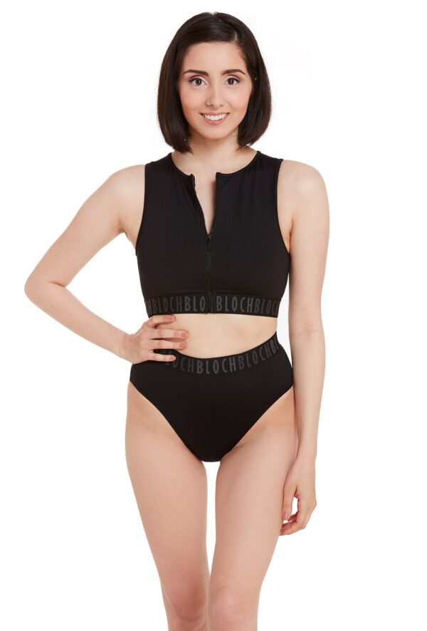 Remy Crop Top with Logo Elastic and Zip front