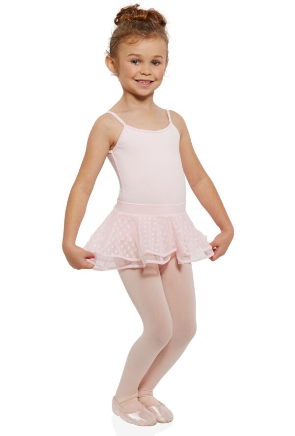 Girls heart mesh double layer skirt