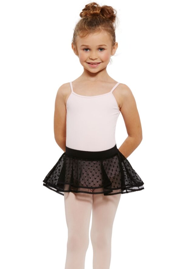 Girls heart mesh double layer skirt
