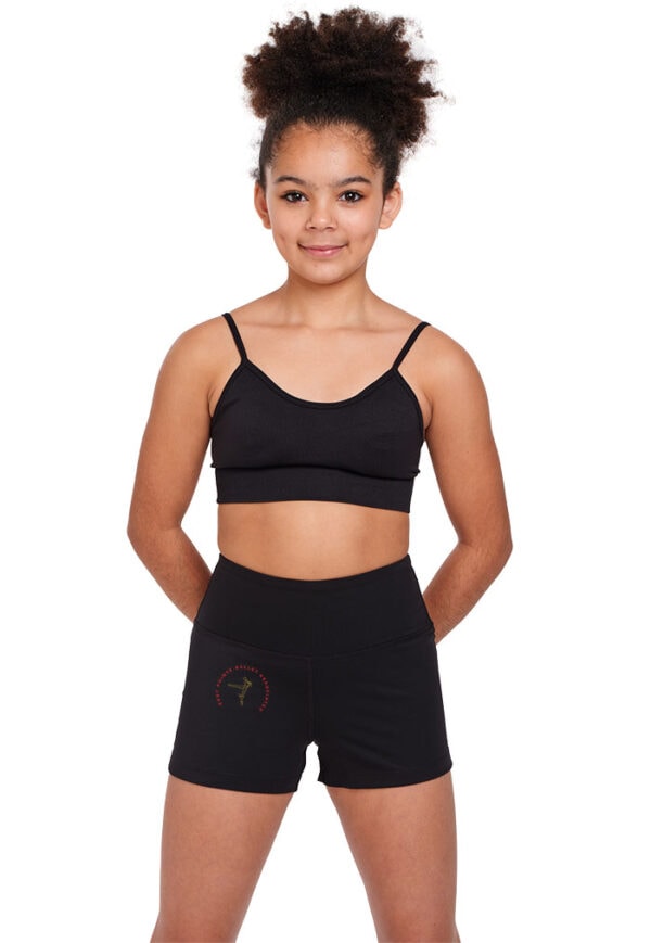 High Waisted Dance Shorts with East Pointe Ballet Associates logo
