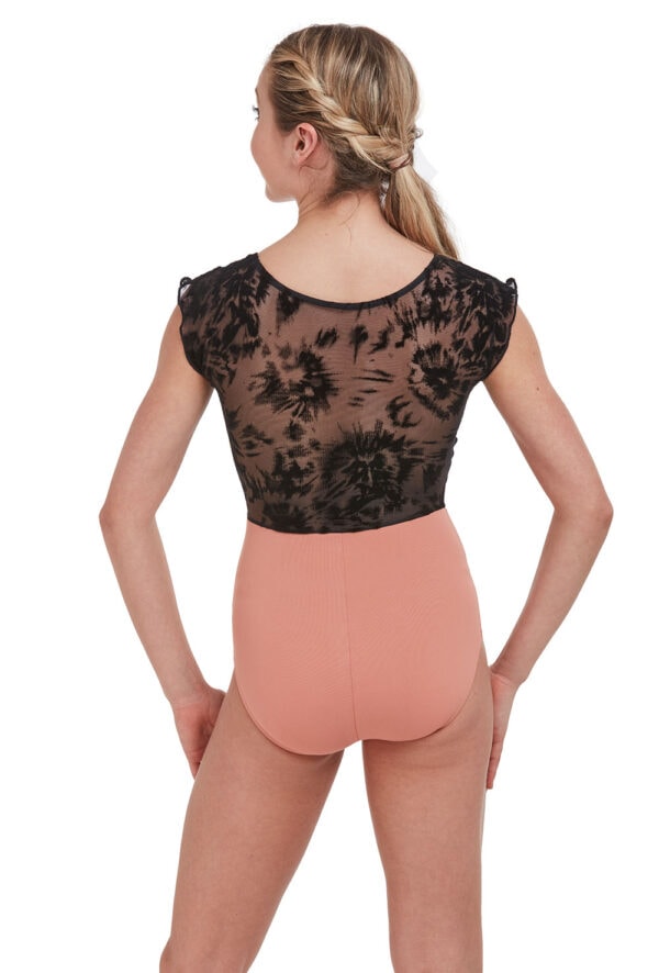 Cap Sleeve Flock Overlay Leotard