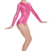 Girls Foil Long Sleeve Leotard