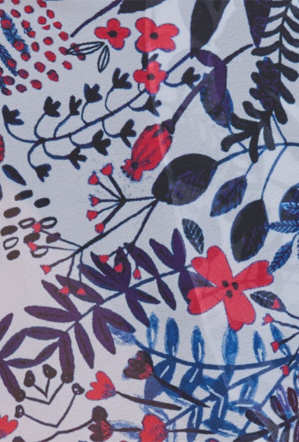 Blue Floral Print Ballet Skirt