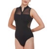 rde-1809-black-blk-front Polo Zip Front Mesh Leotard
