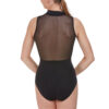 rde-1809-blk-back Polo Zip Front Mesh Leotard