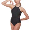 Mesh Side Insert Halter Leotard