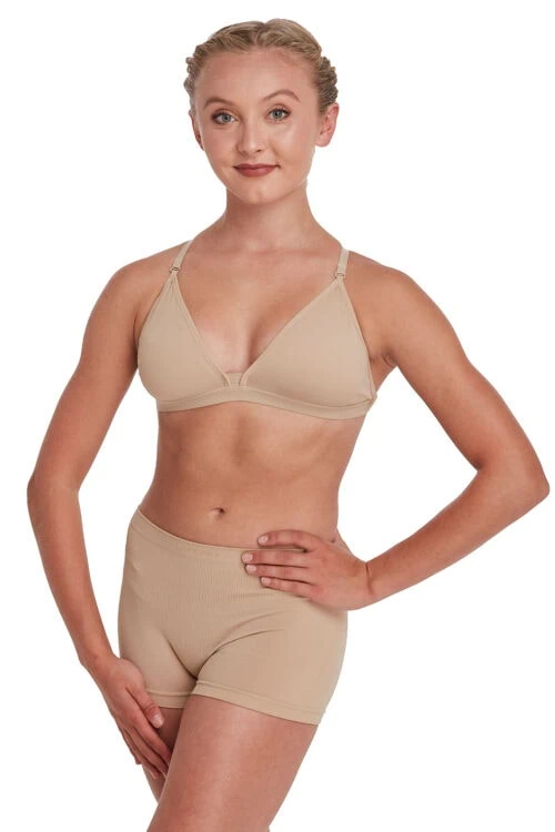 bra-nude-front_1 Capezio plunge neck clear back bra 3777W