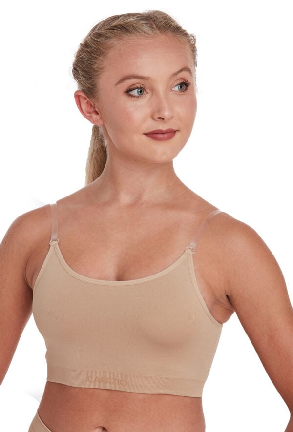 crop-top-plastic-front Longline Bra Top