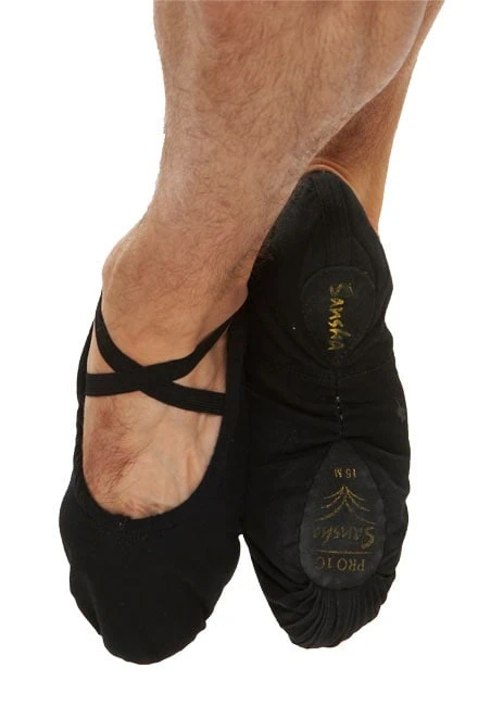Black canvas ballet shoes