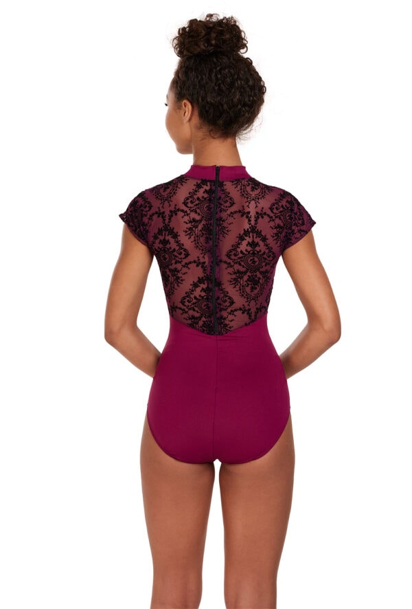 Mernilacrem Cap Sleeve Mesh Leotard