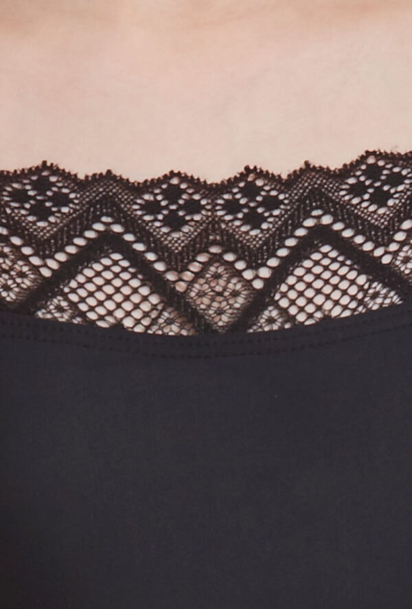 Girls' Cap Sleeve Leotard with Scalloped Lace Yoke