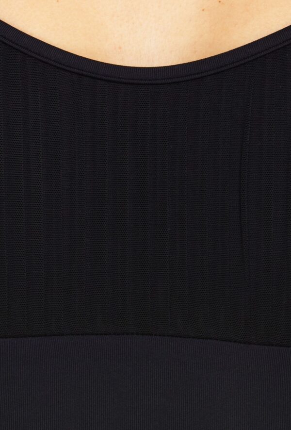 Pleated Mesh Leotard