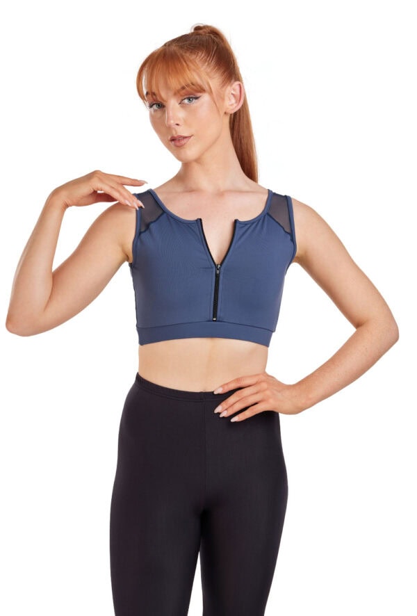 Zip front mesh crop top Intermezzo 6572