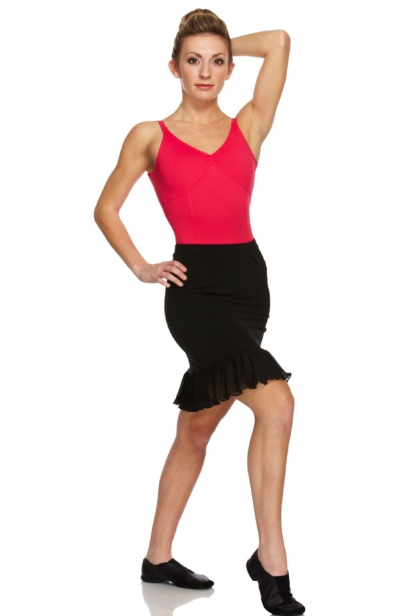 _3_1395136916 Lissi - Knee length salsa skirt with fine pleat ruffle