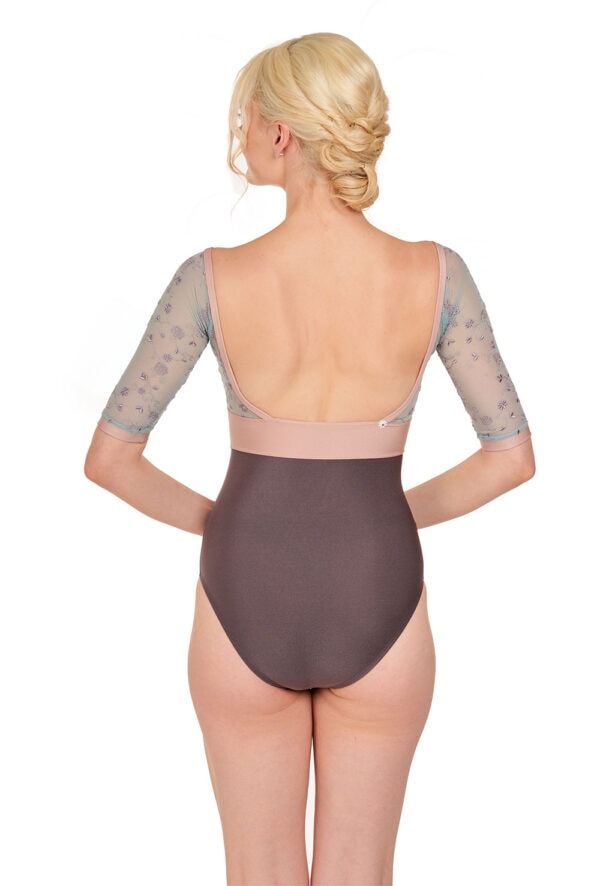 Vittoria - Luxe Italian Leotard with Embroidered Upper Bodice