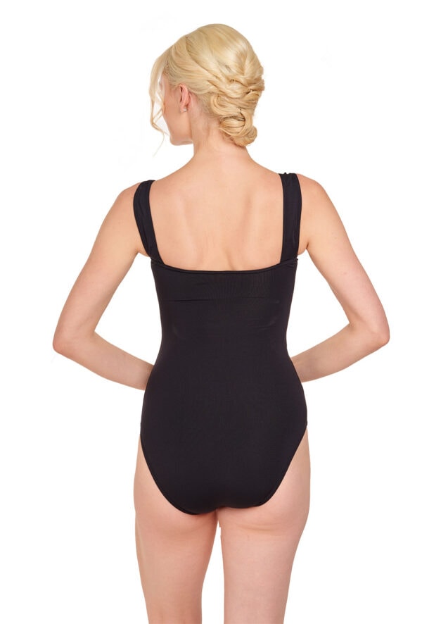 Caroline - Wide Strap Pinch Front Leotard with Princess Seams