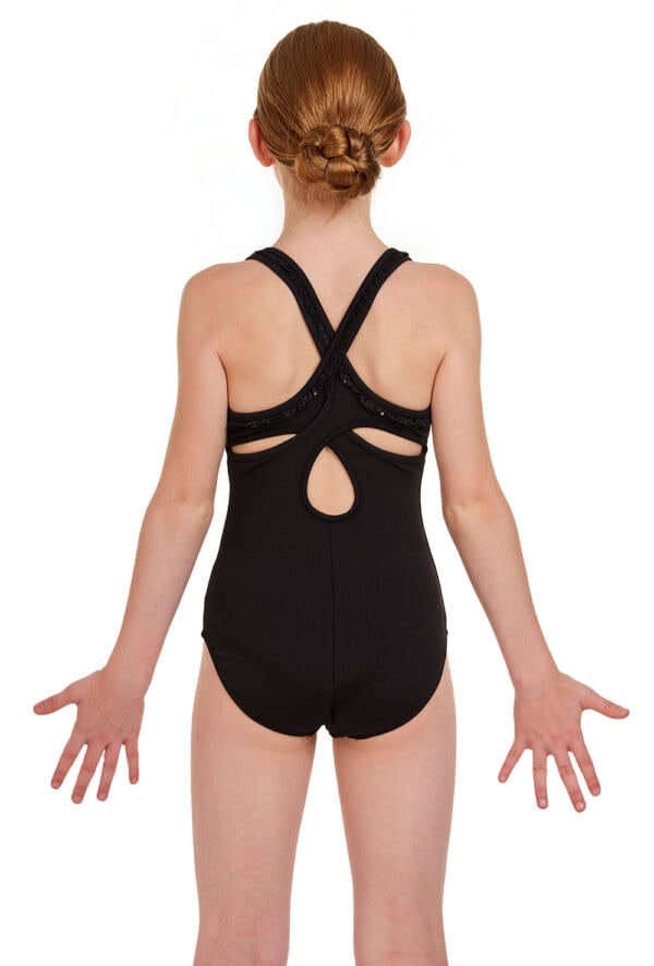 Sequin Frill Loop Back Leotard