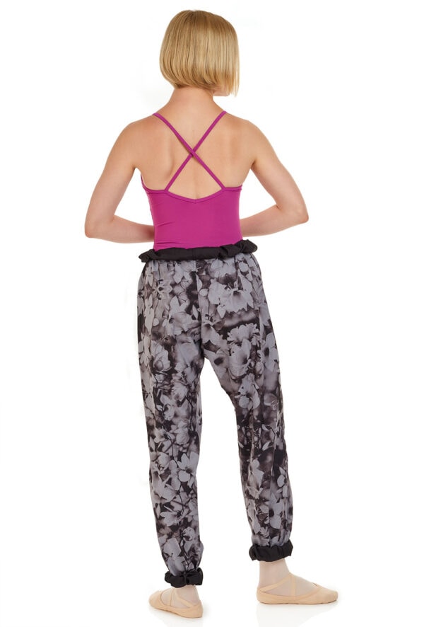 rDE-2410-back Reversible Floral Print Trash Bag Pants