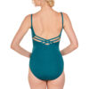 SE1030W-teal-back Tactel Camisole Leotard with Double Cross Back