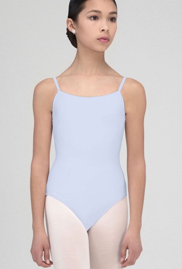 Diane-sky-front Diane/Concerto -Sky Blue Uniform Leotard with Ballet Boost Logo