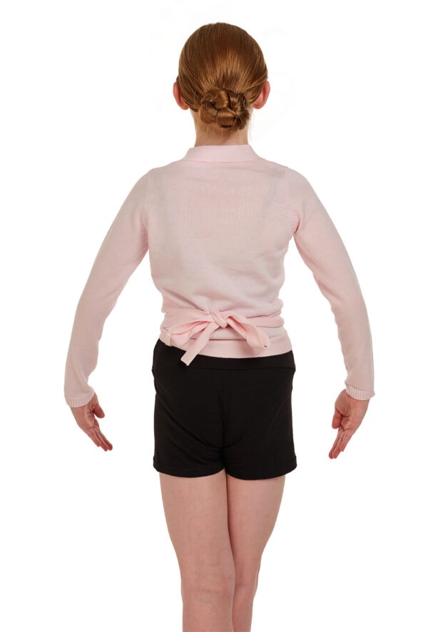 CK10949C-pink-bacj Girls Cotton-rich Crossover Cardigan