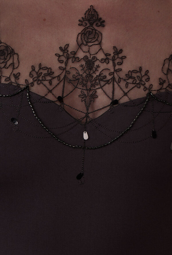 chanel-detail Chanel Embroidered High Neck Leotard