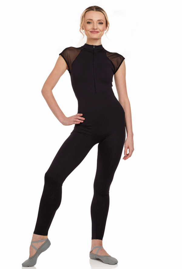 Scuba Mesh Unitard with Zip Front