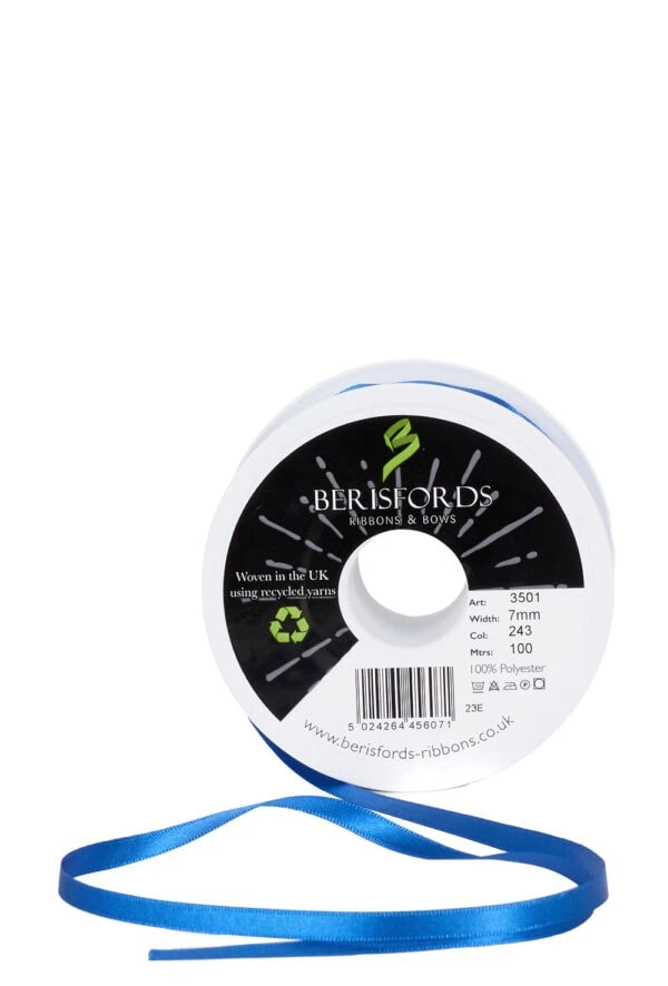 royal-ribbon Satin Hair Ribbon by the Metre uncut - 7mm width