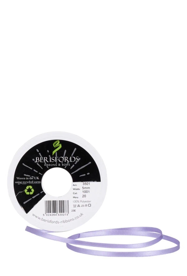 ribbon-lavender Satin Hair Ribbon by the Metre uncut - 5mm width