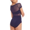 Reika - Cap Sleeve Leotard with Mesh Panelled Bodice
