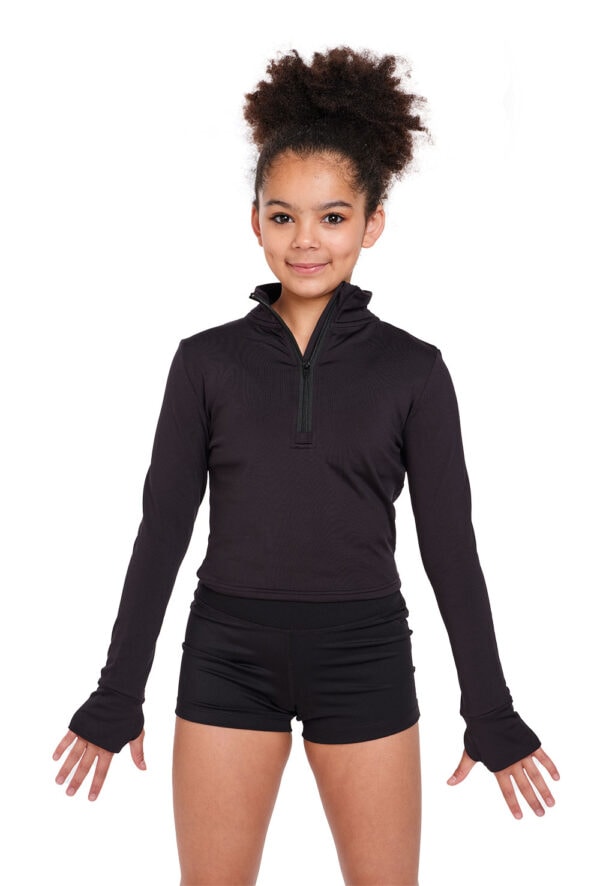 Kids Long Sleeve Zip Crop Top - Logo Service Available