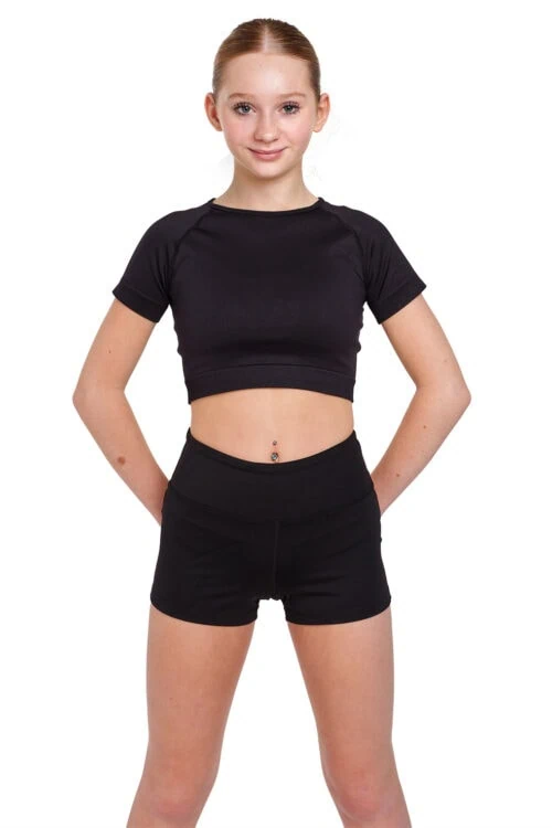 Silky-shorts-adults-front Ladies High Waisted Dance Shorts