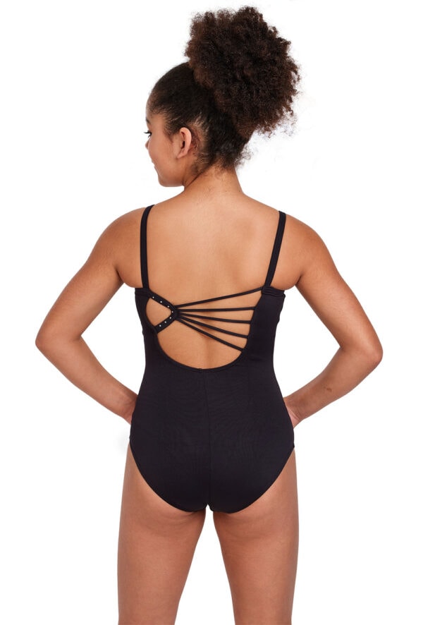 Girls Camisole Leotard with Diamanté Detail