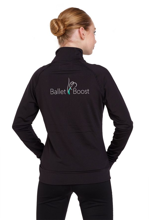 silky-full-zip-jacket-adults-back-BALLET-BOOST Full Zip Dance Uniform/ Squad Jacket with Ballet Boost Logo